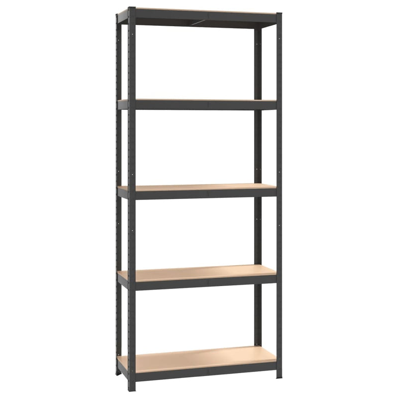 5-Layer Shelves 3 pcs Anthracite Steel&Engineered Wood Payday Deals