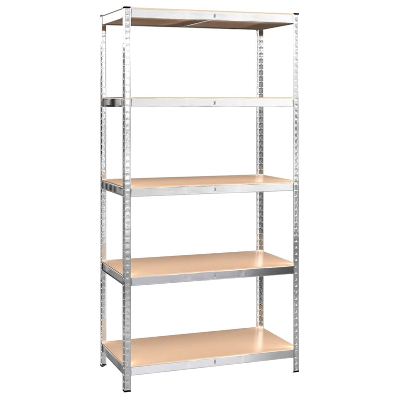 5-Layer Shelves 3 pcs Silver Steel and Engineered Wood Payday Deals