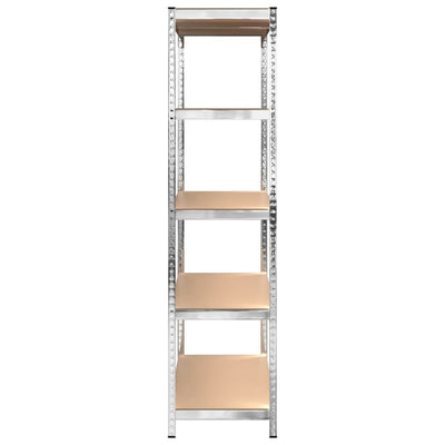 5-Layer Shelves 3 pcs Silver Steel and Engineered Wood Payday Deals
