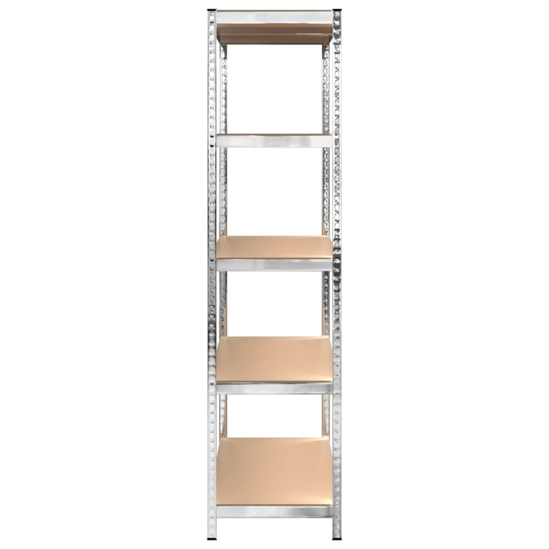 5-Layer Shelves 3 pcs Silver Steel and Engineered Wood Payday Deals