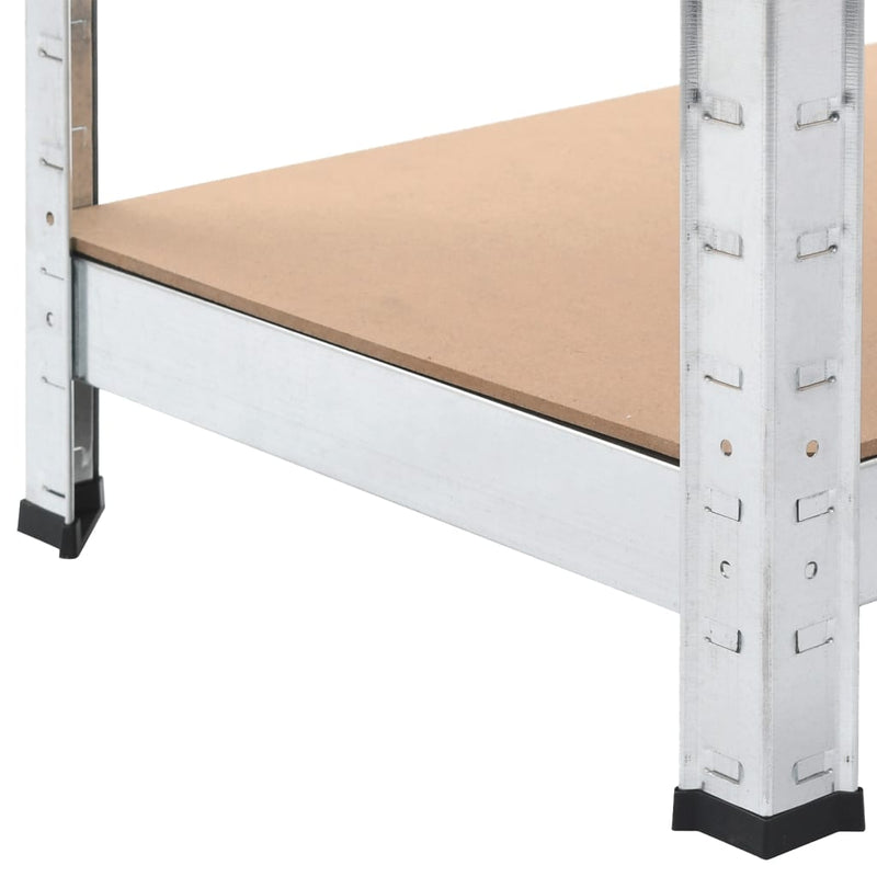 5-Layer Shelves 3 pcs Silver Steel and Engineered Wood Payday Deals