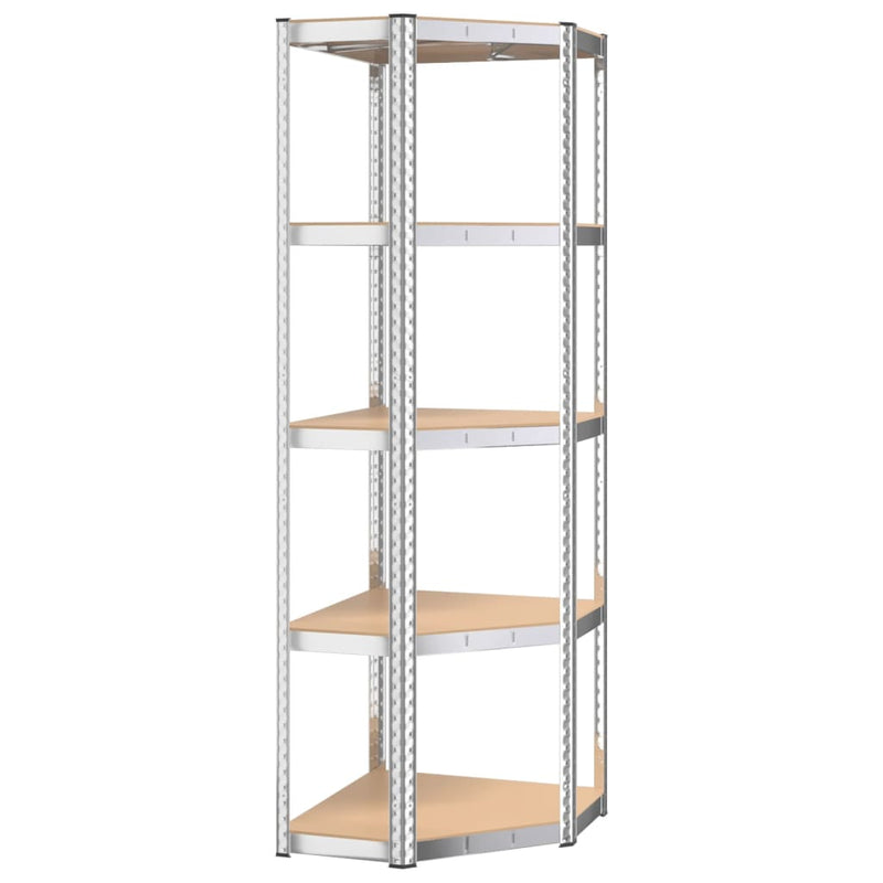 5-Layer Shelves 3 pcs Silver Steel&Engineered Wood Payday Deals