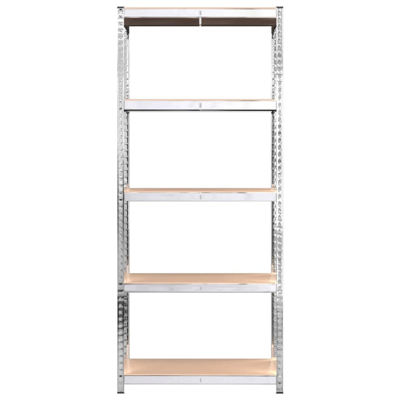 5-Layer Shelves 4 pcs Silver Steel and Engineered Wood Payday Deals