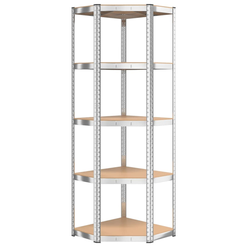5-Layer Shelves 5 pcs Silver Steel&Engineered Wood Payday Deals