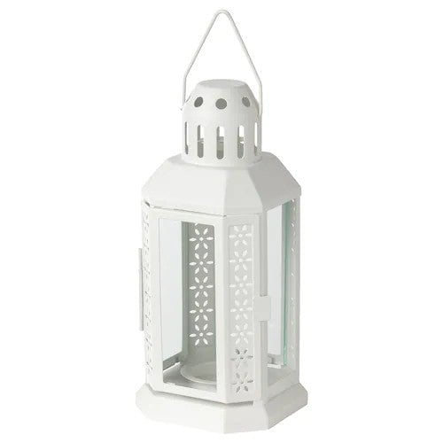 5 Pack of White Metal Miners Lantern Summer Wedding Home Party Room Balconey Deck Decoration 21cm Tealight Candle Payday Deals