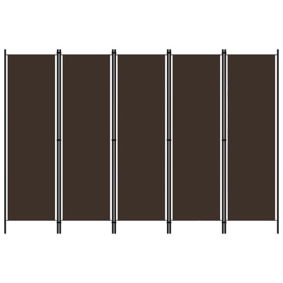 5-Panel Room Divider Brown 250x180 cm Payday Deals