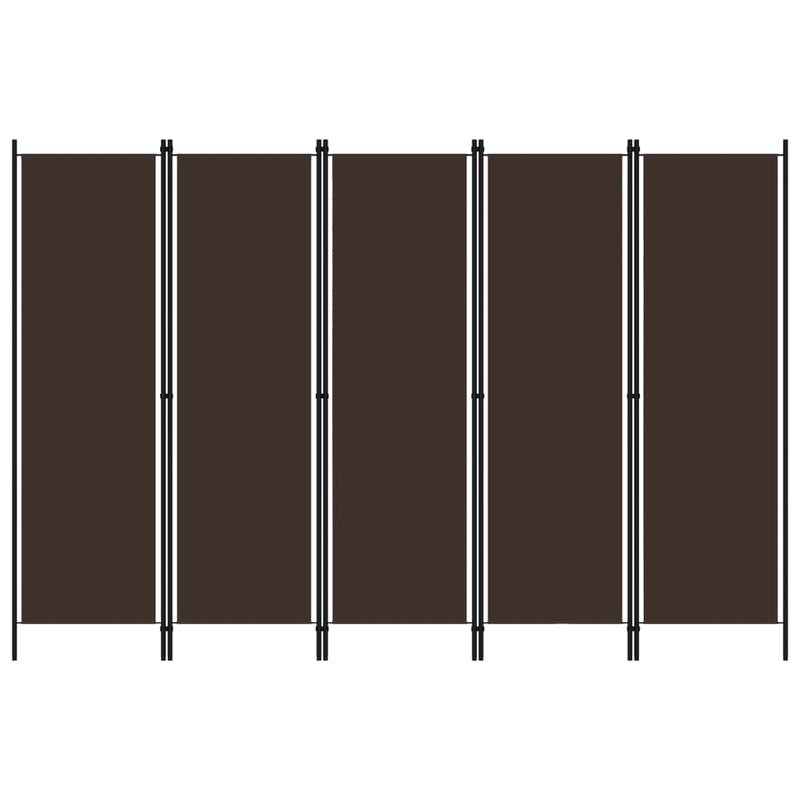 5-Panel Room Divider Brown 250x180 cm Payday Deals