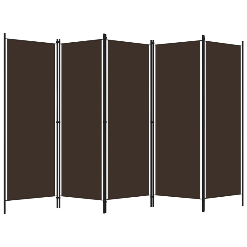 5-Panel Room Divider Brown 250x180 cm Payday Deals
