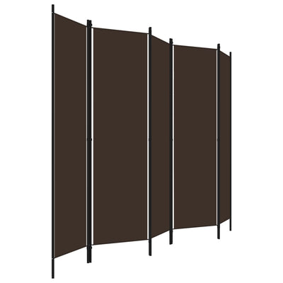 5-Panel Room Divider Brown 250x180 cm Payday Deals