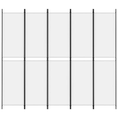 5-Panel Room Divider White 250x220 cm Fabric Payday Deals