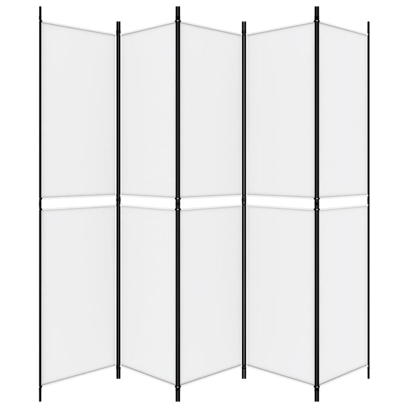 5-Panel Room Divider White 250x220 cm Fabric Payday Deals