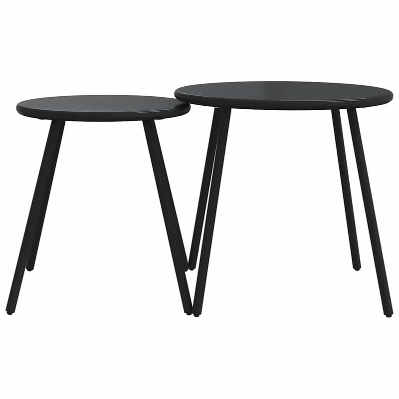 5 Piece Balcony Furniture Set with Cushions Black Steel Payday Deals