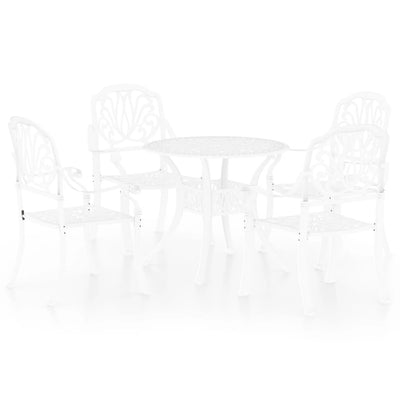 5 Piece Bistro Set Cast Aluminium White Payday Deals