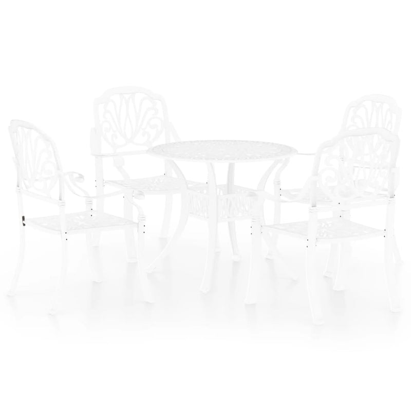 5 Piece Bistro Set Cast Aluminium White Payday Deals