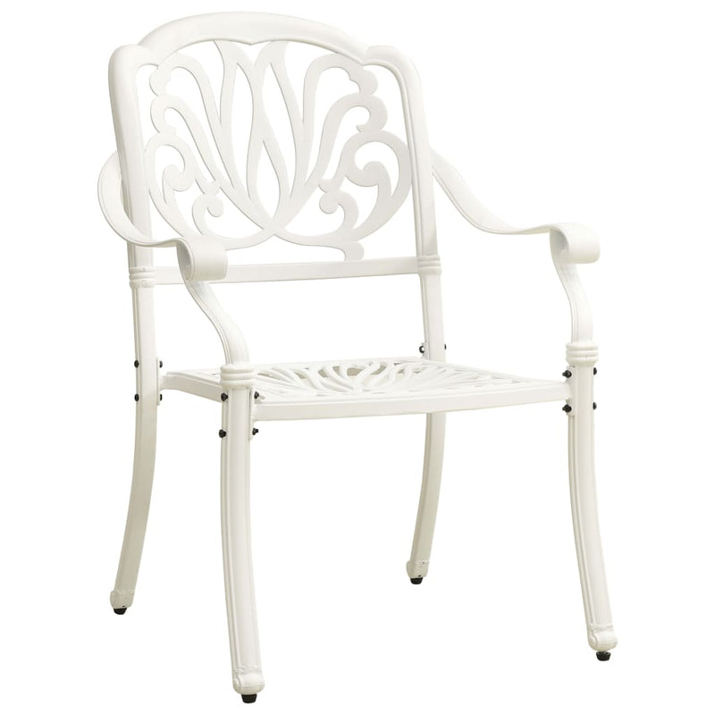 5 Piece Bistro Set Cast Aluminium White Payday Deals