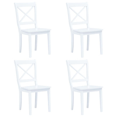 5 Piece Dining Set Solid Rubber Wood White Payday Deals