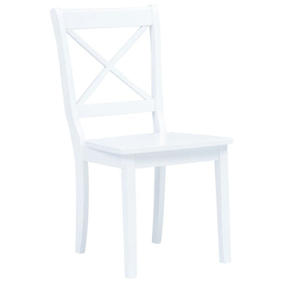5 Piece Dining Set Solid Rubber Wood White Payday Deals