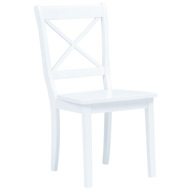5 Piece Dining Set Solid Rubber Wood White Payday Deals
