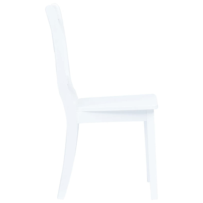 5 Piece Dining Set Solid Rubber Wood White Payday Deals