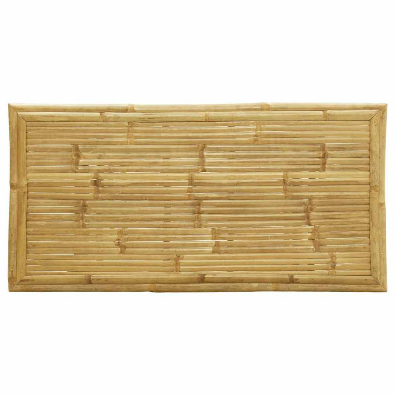 5 Piece Folding Bistro Set with Cream White Cushions Bamboo Payday Deals