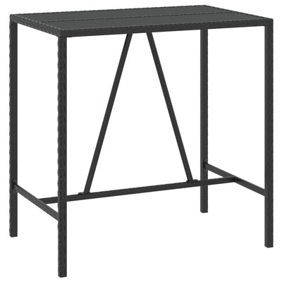 5 Piece Garden Bar Set Black Poly Rattan& Solid Wood Acacia Payday Deals