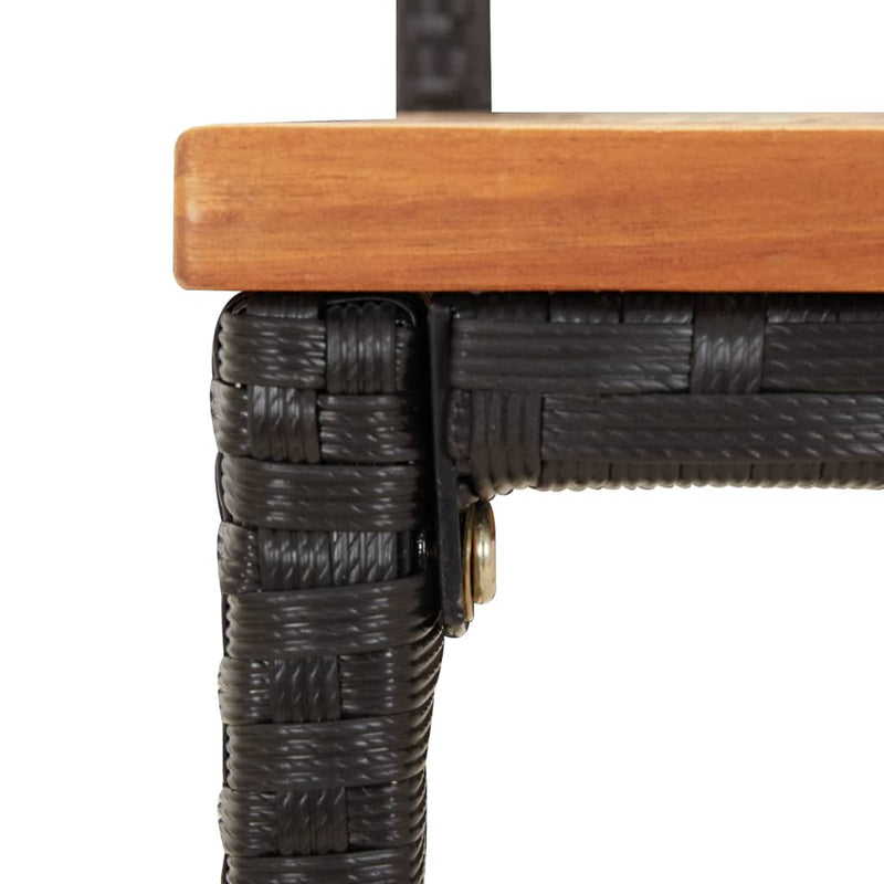 5 Piece Garden Bar Set Black Poly Rattan& Solid Wood Acacia Payday Deals