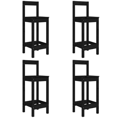 5 Piece Garden Bar Set Black Solid Wood Pine Payday Deals