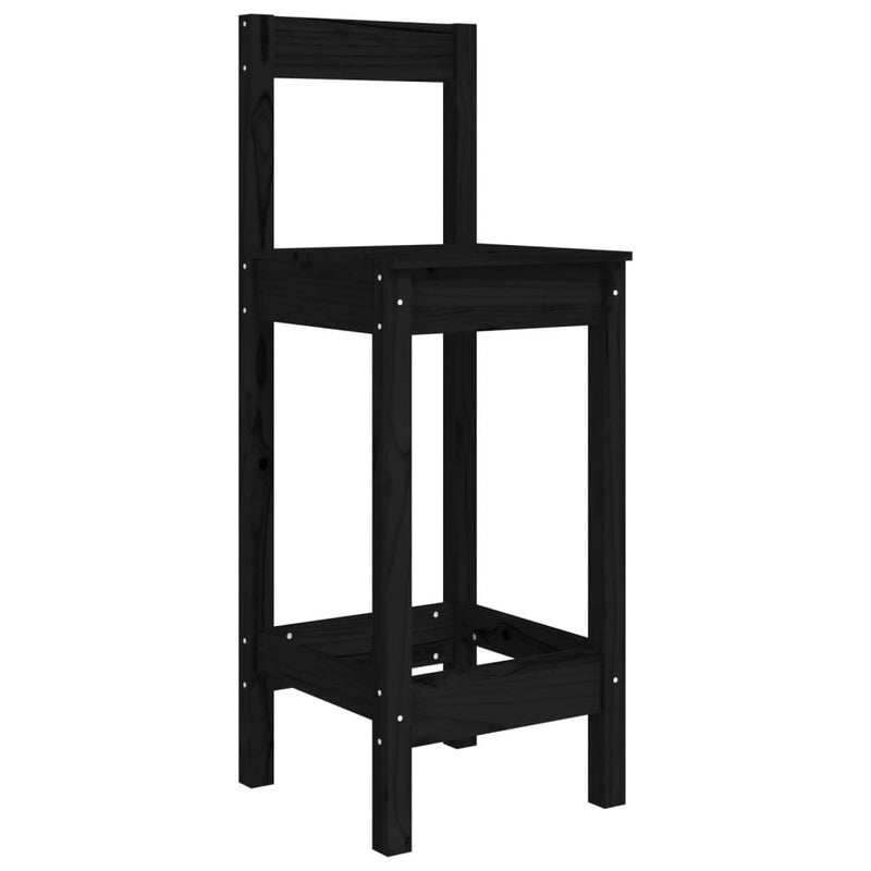 5 Piece Garden Bar Set Black Solid Wood Pine Payday Deals