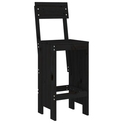 5 Piece Garden Bar Set Black Solid Wood Pine Payday Deals