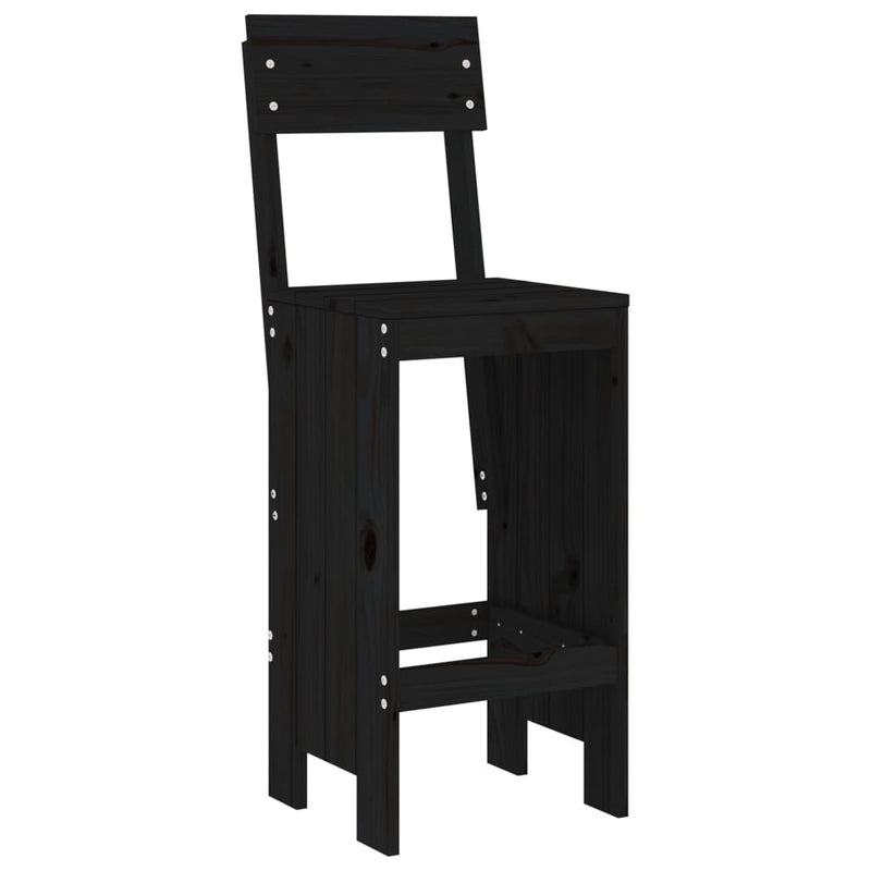 5 Piece Garden Bar Set Black Solid Wood Pine Payday Deals