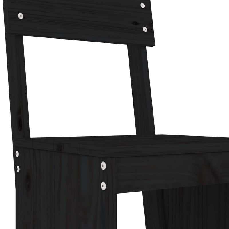 5 Piece Garden Bar Set Black Solid Wood Pine Payday Deals