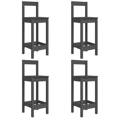 5 Piece Garden Bar Set Grey Solid Wood Pine Payday Deals