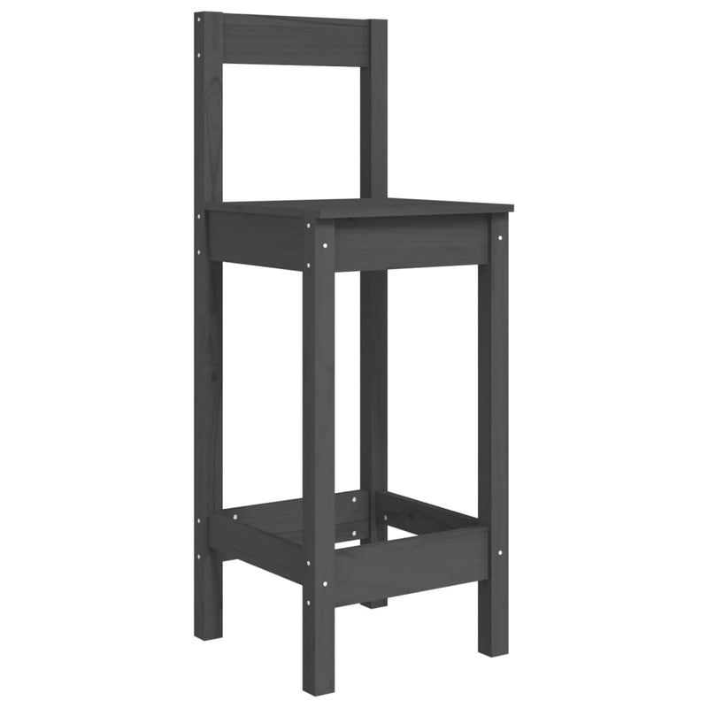 5 Piece Garden Bar Set Grey Solid Wood Pine Payday Deals