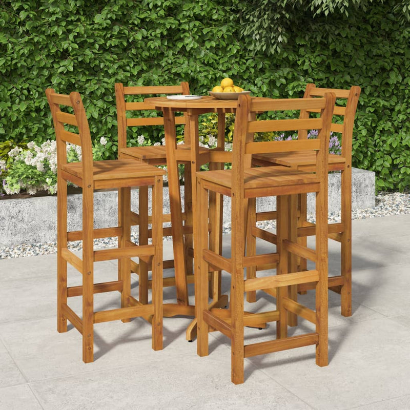 5 Piece Garden Bar Set Solid Wood Acacia Payday Deals