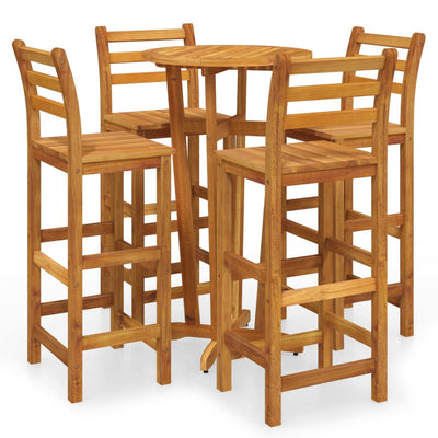 5 Piece Garden Bar Set Solid Wood Acacia Payday Deals