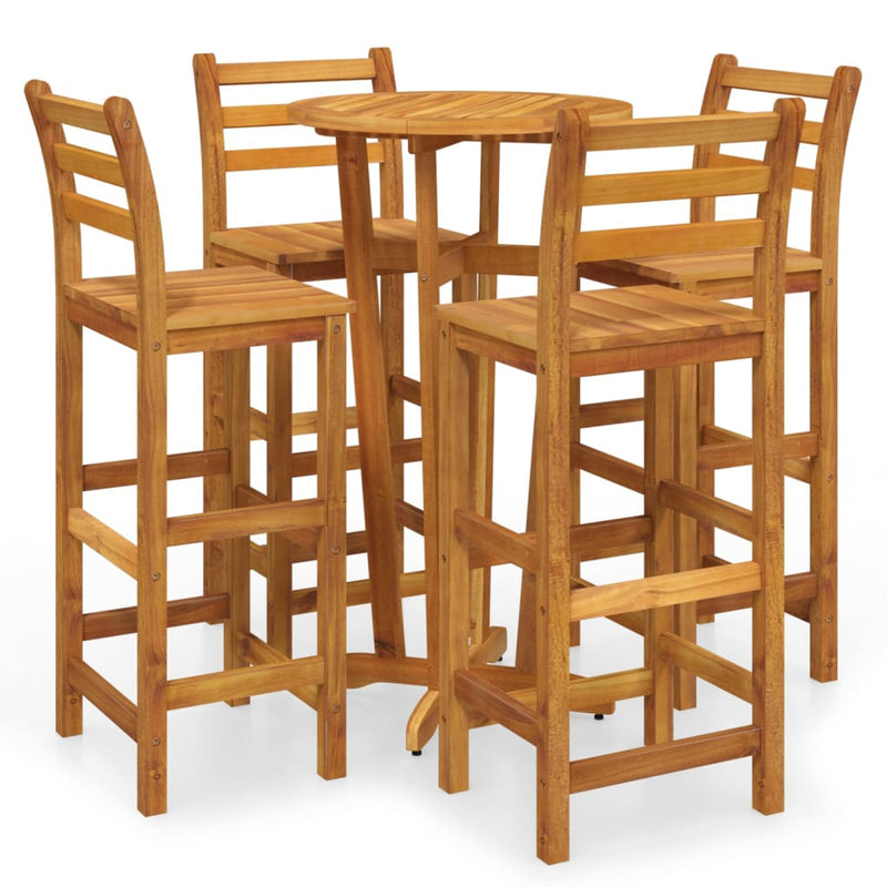 5 Piece Garden Bar Set Solid Wood Acacia Payday Deals