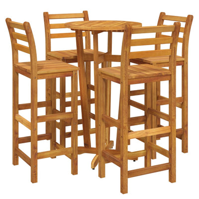 5 Piece Garden Bar Set Solid Wood Acacia Payday Deals