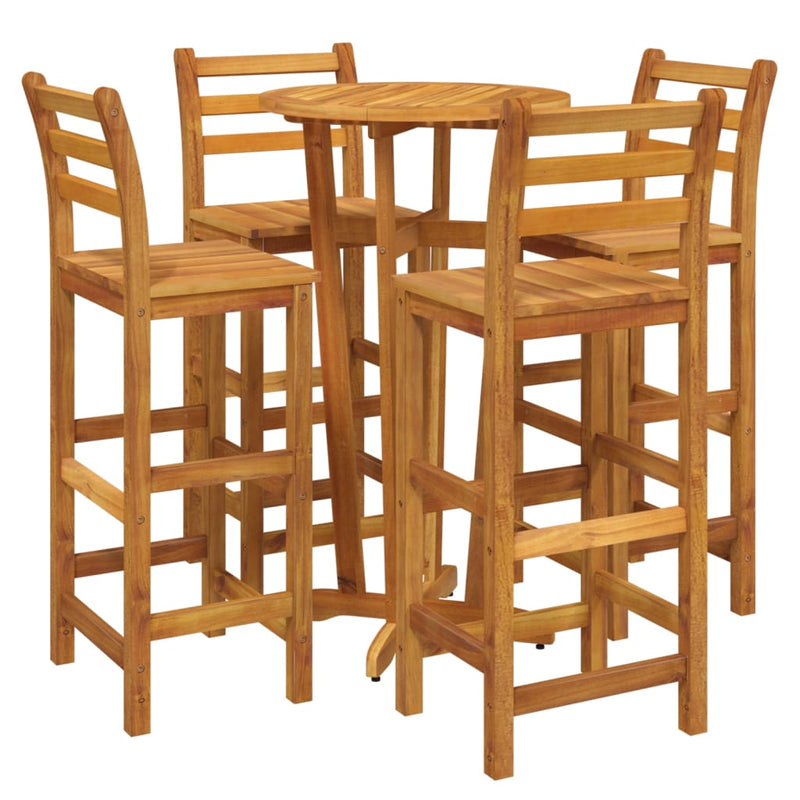 5 Piece Garden Bar Set Solid Wood Acacia Payday Deals
