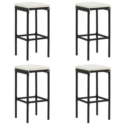 5 Piece Garden Bar Set with Cushions Black Payday Deals