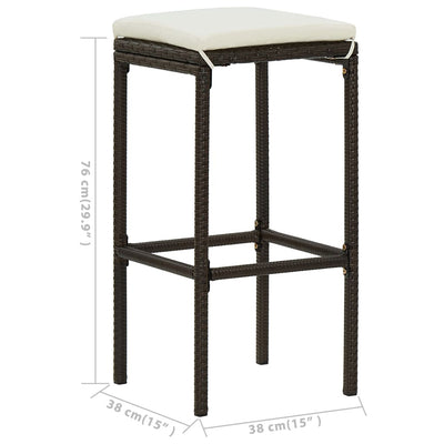 5 Piece Garden Bar Set with Cushions Black Payday Deals