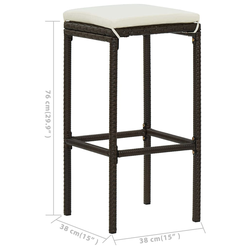 5 Piece Garden Bar Set with Cushions Black Payday Deals