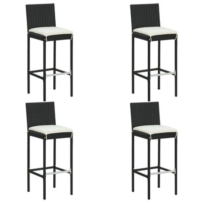 5 Piece Garden Bar Set with Cushions Black Payday Deals