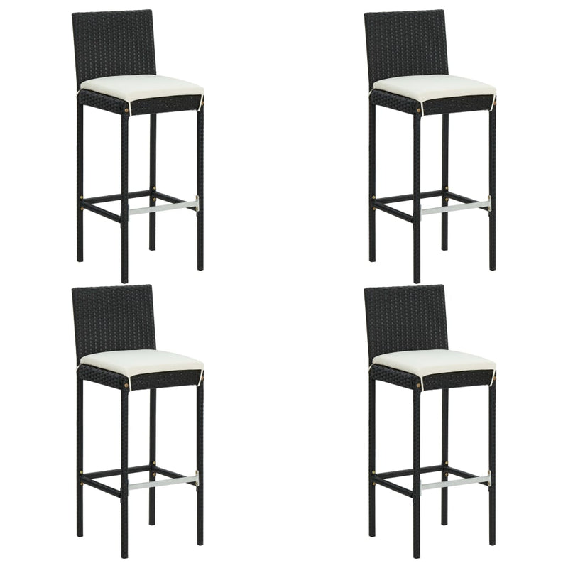 5 Piece Garden Bar Set with Cushions Black Payday Deals