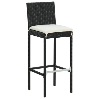 5 Piece Garden Bar Set with Cushions Black Payday Deals