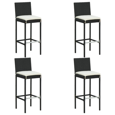 5 Piece Garden Bar Set with Cushions Black Payday Deals