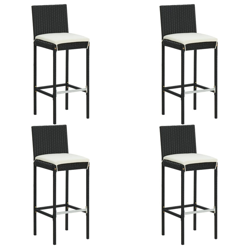 5 Piece Garden Bar Set with Cushions Black Payday Deals
