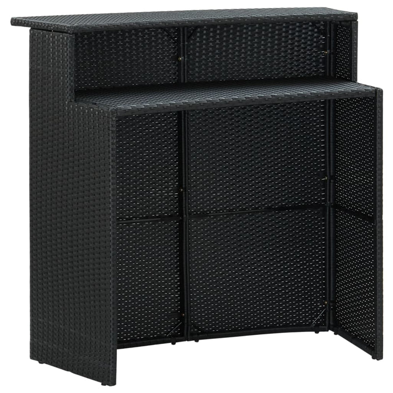 5 Piece Garden Bar Set with Cushions Black Payday Deals