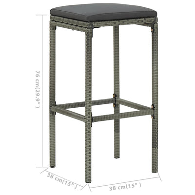 5 Piece Garden Bar Set with Cushions Grey Payday Deals
