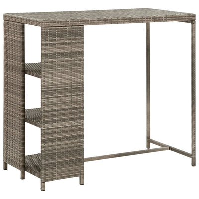 5 Piece Garden Bar Set with Cushions Grey Poly Rattan Payday Deals