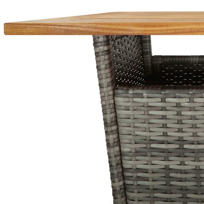 5 Piece Garden Bar Set with Cushions Grey Poly Rattan Payday Deals